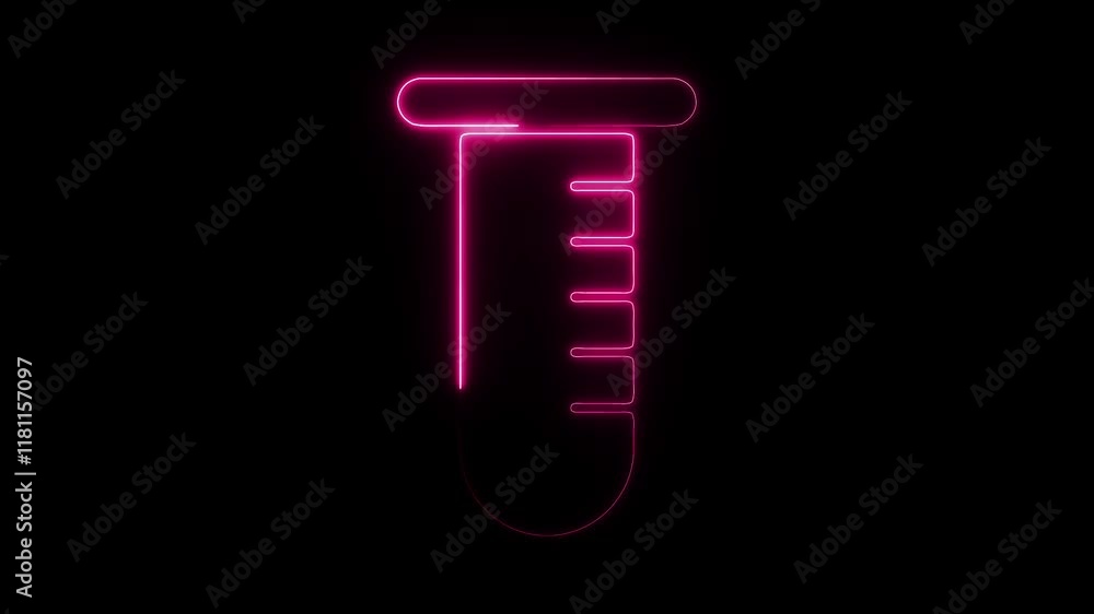 Glowing Neon Test Tube Icon, Laboratory and Science Equipment Symbol, HD Video Motion Graphic Animation on Black Background Glowing Neon Test Tube Icon, Laboratory and Science Equipment Symbol, HD Video Motion Graphic Animation on Black Background