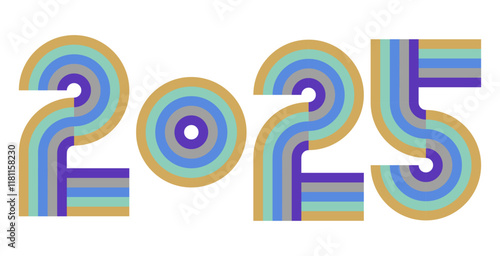 2025年　年号　西暦　文字背景　横　1