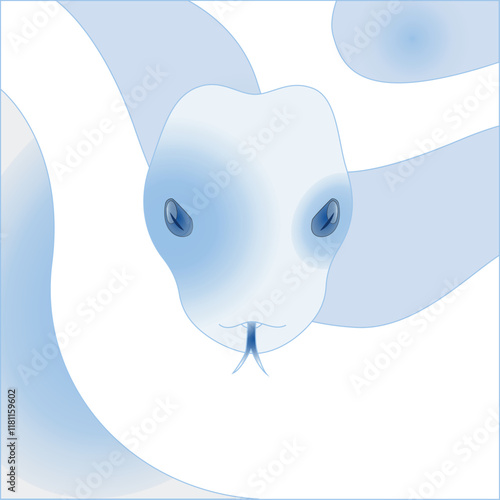 Snake Front Face and Full-Frame Serpent Illustration in Vector Style