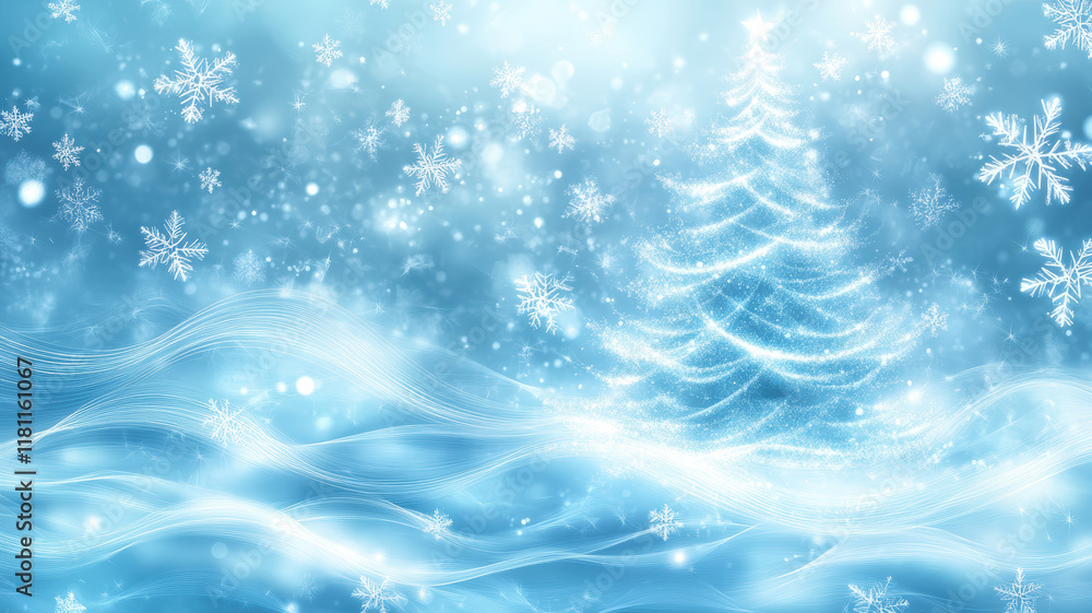 Christmas tree made of glowing lights and snowflakes Christmas tree made of glowing lights and snowflakes