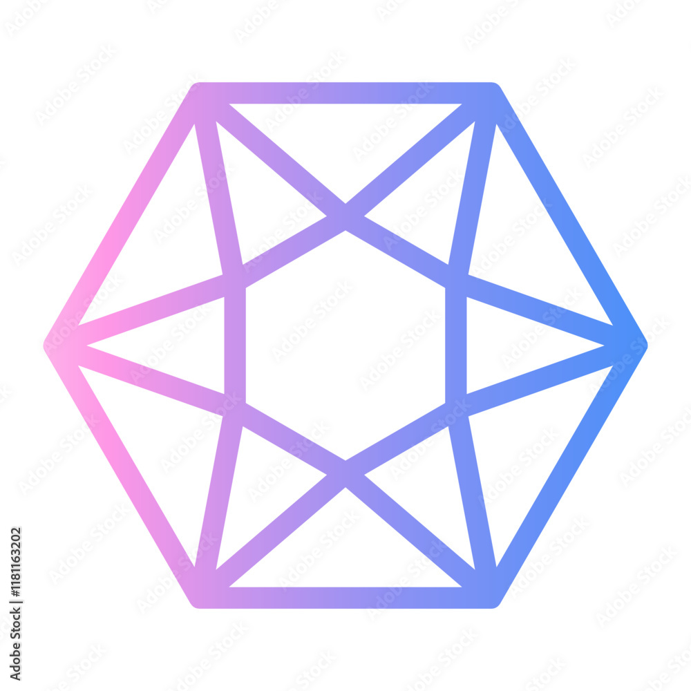 hexagon Line Gradient Icon hexagon Line Gradient Icon