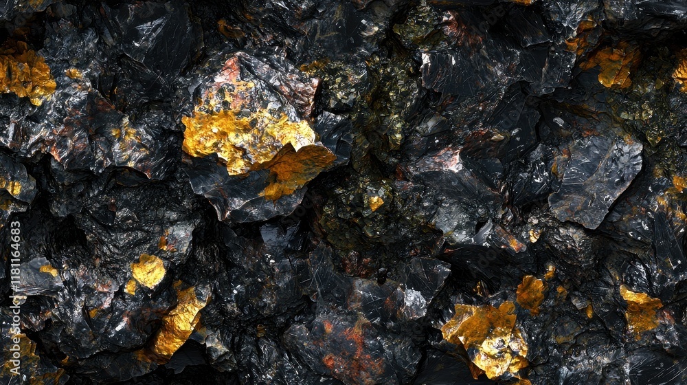 Striking Black and Gold Rock Texture Seamless Natural Stone Background Striking Black and Gold Rock Texture Seamless Natural Stone Background