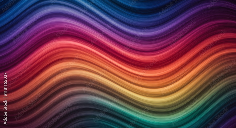 Rainbow Wave Abstract: Vibrant, flowing lines of color create a mesmerizing abstract wave pattern. A spectrum of hues undulates, evoking feelings of energy, movement, and fluidity. Rainbow Wave Abstract: Vibrant, flowing lines of color create a mesmerizing abstract wave pattern. A spectrum of hues undulates, evoking feelings of energy, movement, and fluidity.