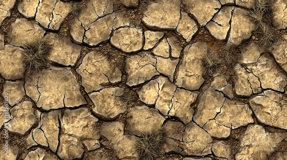 Dry Cracked Earth Texture Desert Ground Drought Arid Land Seamless Pattern Background Dry Cracked Earth Texture Desert Ground Drought Arid Land Seamless Pattern Background