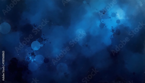 Wallpaper Mural Abstract Blue Watercolor Texture Background Deep Ocean Night Sky Cosmic Galaxy Painting Torontodigital.ca
