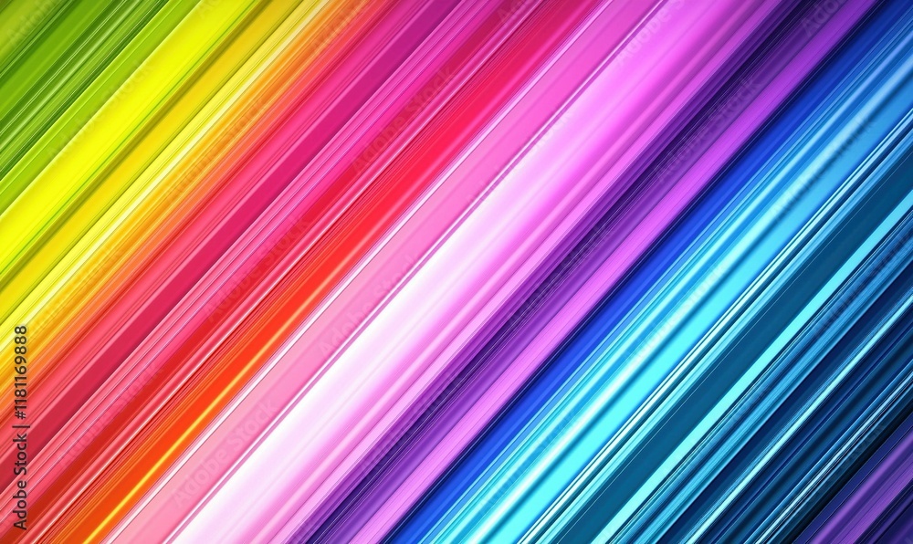 Diagonal rainbow stripes background for vibrant design projects.