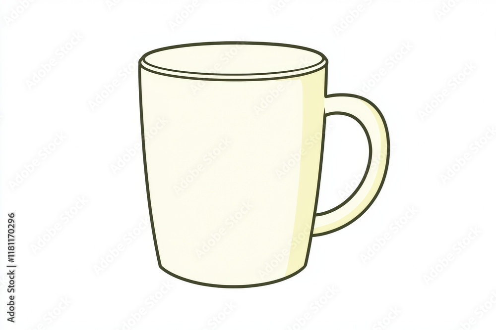 Minimalist illustration of simple mug with handle, perfect for design Minimalist illustration of simple mug with handle, perfect for design