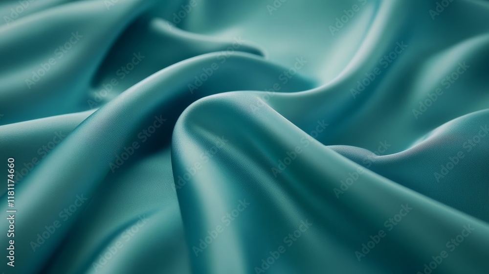 Fototapeta premium Luxurious blue silk fabric, a stunning display of texture, sheen and elegant drapery