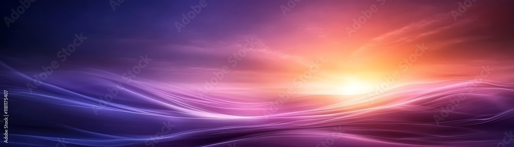 Breathtaking sunset panorama, vivid purple and orange hues paint the vast horizon Breathtaking sunset panorama, vivid purple and orange hues paint the vast horizon