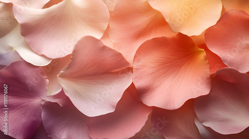Delicate Rose Petals: A close-up macro shot of delicate rose petals, capturing their intricate texture and soft, pastel hues, bathed in a warm, gentle light.  