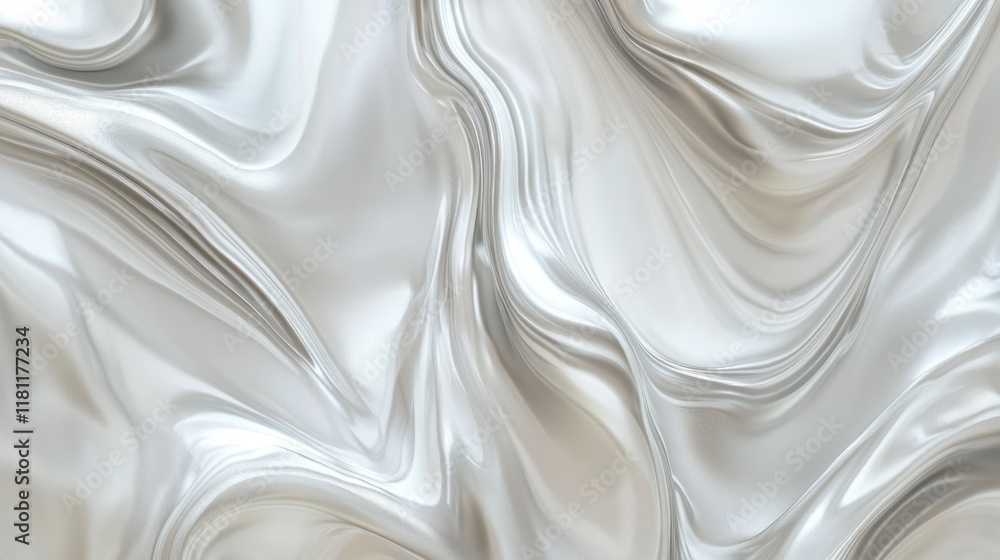 Obraz premium Abstract silver flowing fabric texture background.