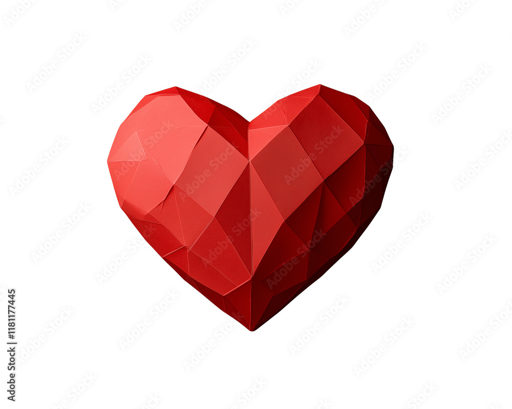 red heart made of triangles