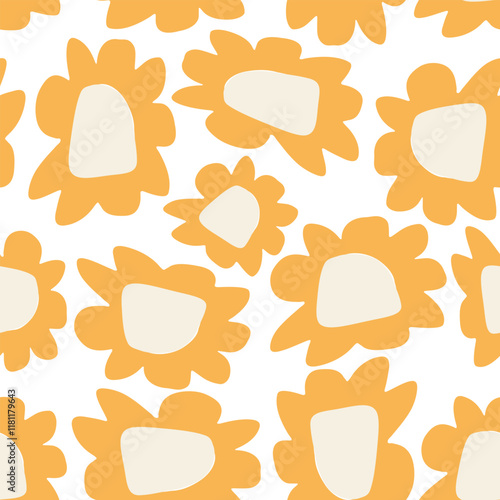 Obraz na płótnie seamless cute yellow daisy flowers pattern background w salonie