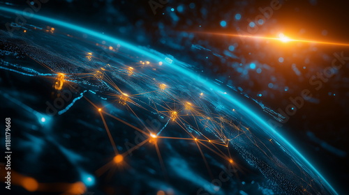 Fototapeta Naklejka Na Ścianę i Meble -  A space station in Earths orbit consisting of many_009