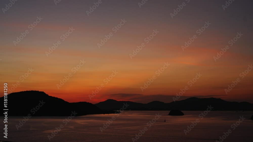 Sunset on an Thailand beach. Nature amazing orange sunset at wild beach. Tropical island beach shore at sunrise, beautiful color sea sunset Sunset on an Thailand beach. Nature amazing orange sunset at wild beach. Tropical island beach shore at sunrise, beautiful color sea sunset