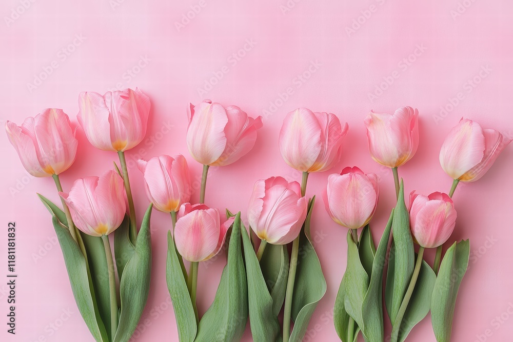 Beautiful Pink Tulips on Soft Pink Background Capturing the Essence of Spring in a Stunning Floral Arrangement Beautiful Pink Tulips on Soft Pink Background Capturing the Essence of Spring in a Stunning Floral Arrangement