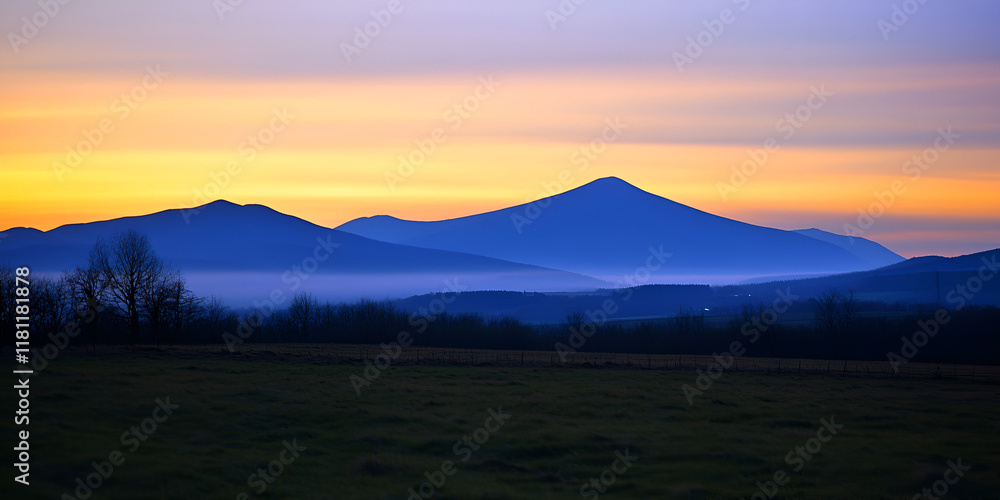 Majestic Sunrise Mountain Landscape Majestic Sunrise Mountain Landscape