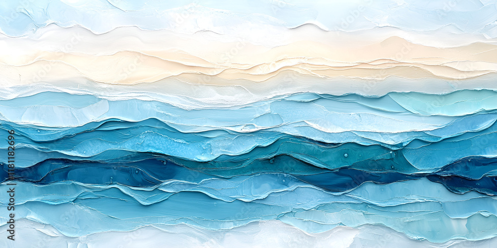 Abstract Ocean Horizon: A mesmerizing abstract painting evokes the tranquil beauty of the ocean horizon, with layers of soft blues and whites creating a sense of calm and serenity. Abstract Ocean Horizon: A mesmerizing abstract painting evokes the tranquil beauty of the ocean horizon, with layers of soft blues and whites creating a sense of calm and serenity.
