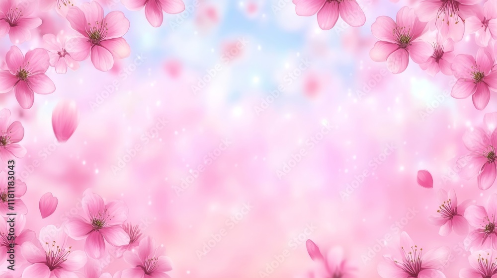 Exquisite cherry blossom bloom, a stunning display of pink petals in spring closeup Exquisite cherry blossom bloom, a stunning display of pink petals in spring closeup