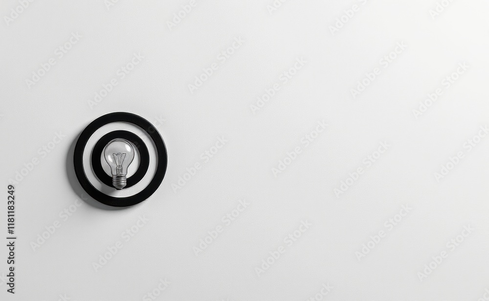 A single dart hitting the bullseye, mounted on a white wall. A single dart hitting the bullseye, mounted on a white wall.
