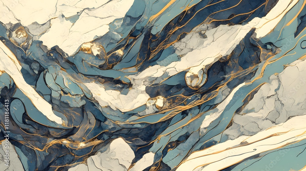 Obraz premium Elegant stone featuring natural streaks and intricate patterns, a beautiful example of natures design.