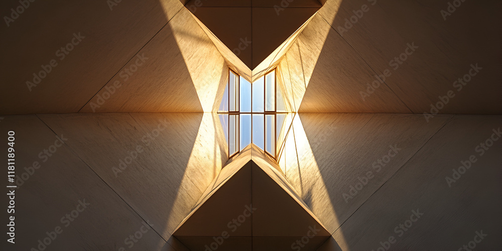 Fototapeta premium Symmetrical Light Through Geometric Skylight 