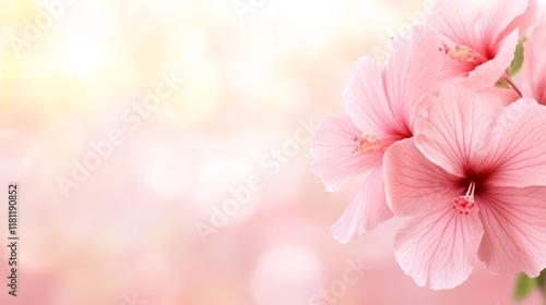 Dreamy pink blossoms in soft focus, a floral background for spring vivid