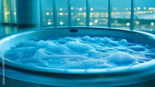 Tranquil escape, a bathtub filled with soothing bubbles for ultimate relaxation relaxing photo