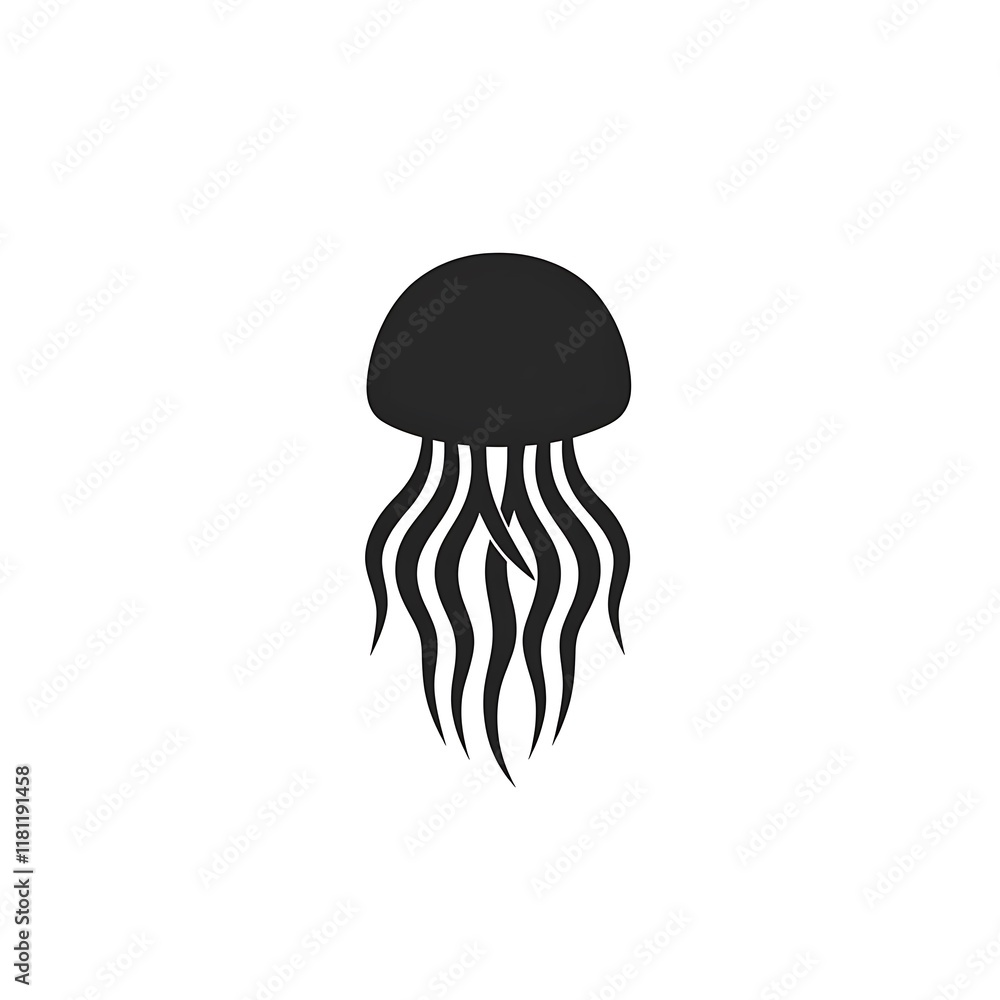 Simple silhouette of a jellyfish. Simple silhouette of a jellyfish.