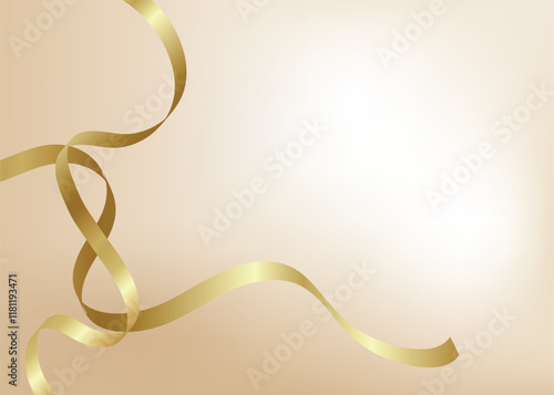 Elegant background with golden ribbon elements