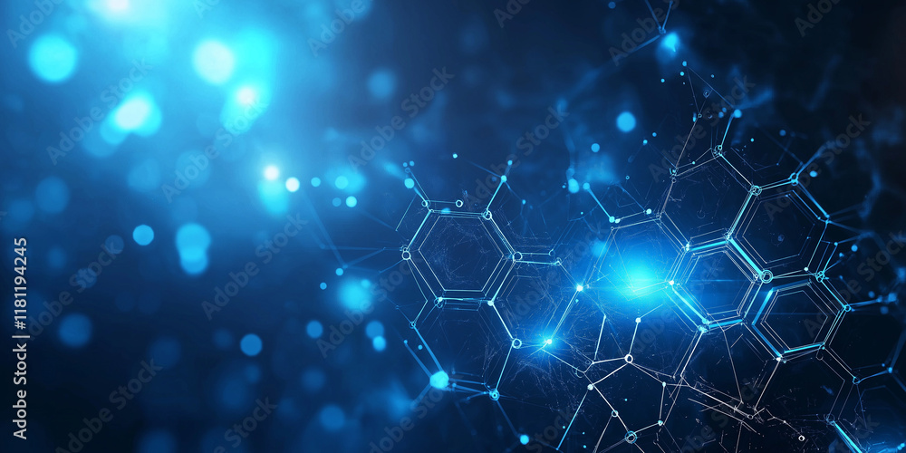 Fototapeta premium Innovative technology showcase digital space abstract visuals scientific environment close-up view molecular connectivity concept