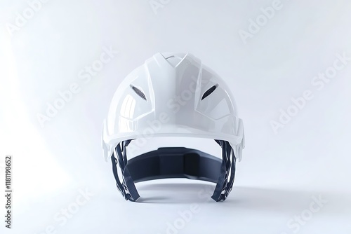 Isolated white construction helmet in a mockup