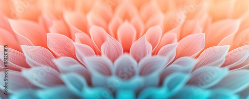 Scenery abstract background concept. Beautiful close-up of colorful flower petals in vibrant hues of pink and blue.