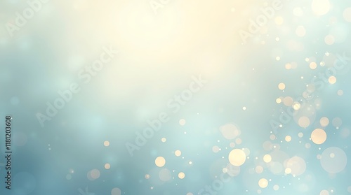 Serene Abstract Background:  Pastel Blue and Gold Bokeh