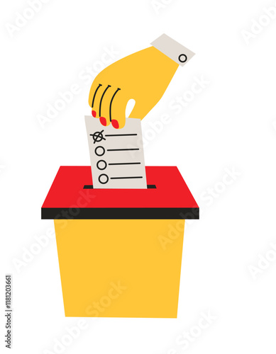 German Election Poster with Hand and Ballot