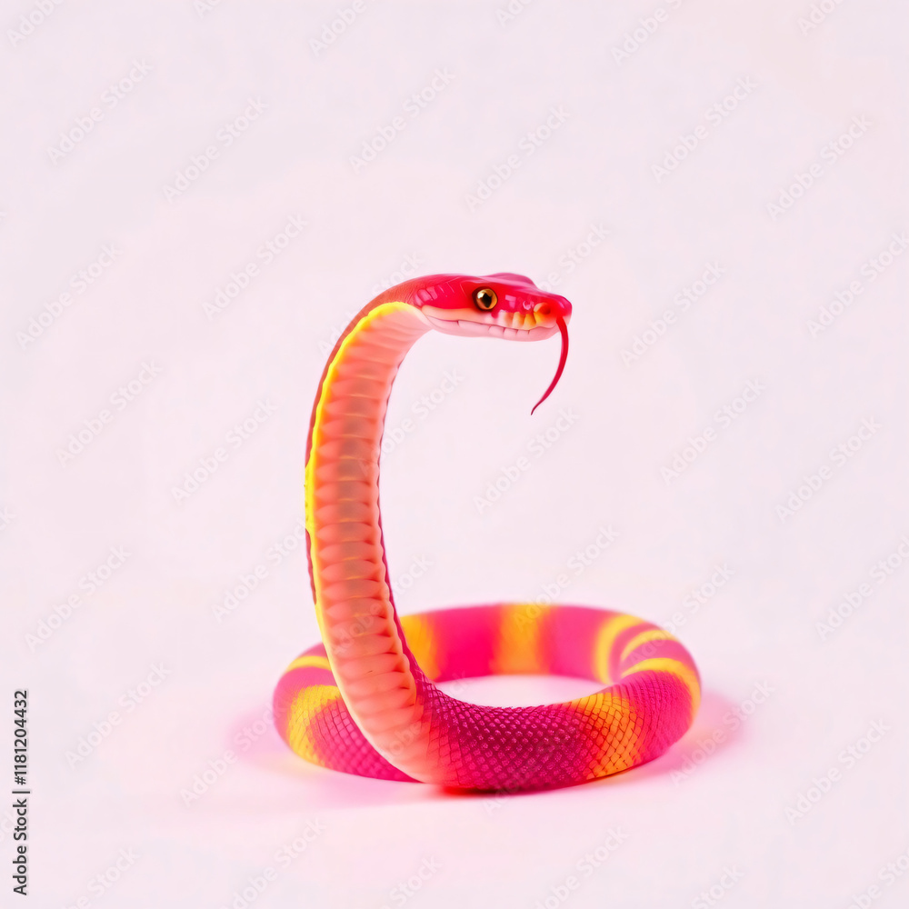Fototapeta premium Bright Neon Snake. Year Of The Sanke. Colorful