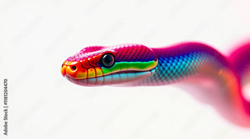 Fototapeta premium Bright Neon Snake. Year Of The Sanke. Colorful