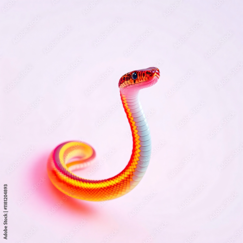 Fototapeta premium Bright Neon Snake. Year Of The Sanke. Colorful