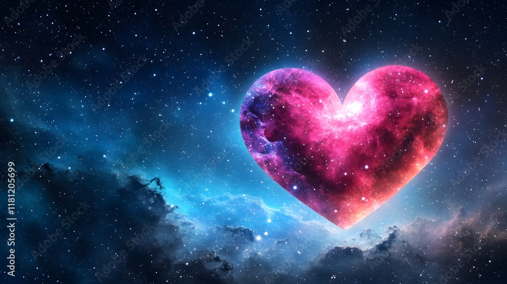 Cosmic heart formation outer space digital art starry environment abstract viewpoint love concept Cosmic heart formation outer space digital art starry environment abstract viewpoint love concept