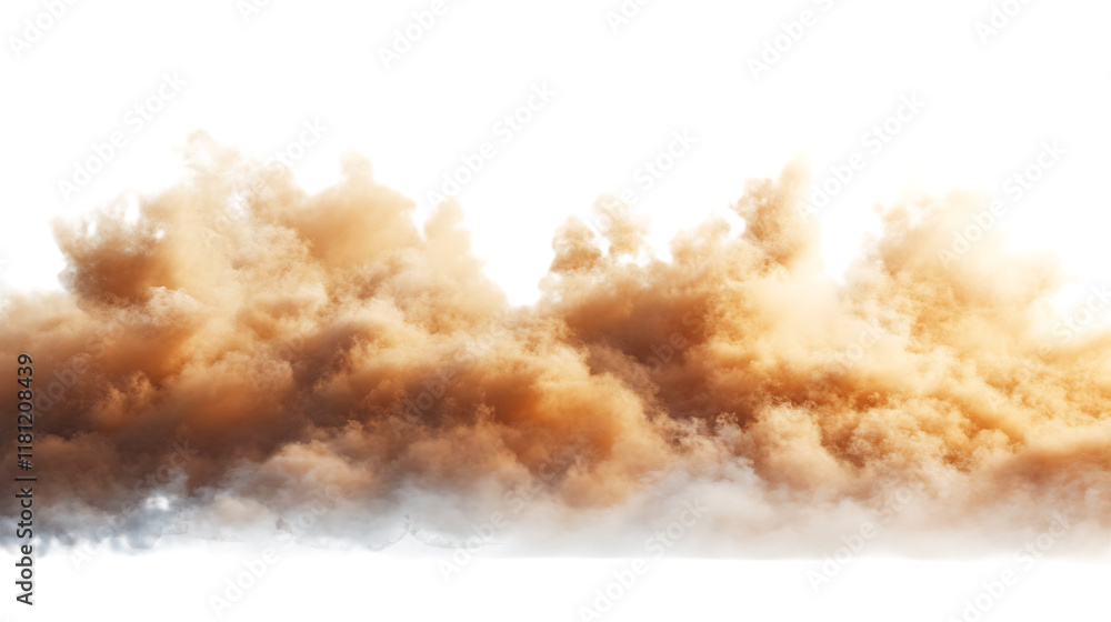 Stormy sand clouds with air waves on transparent background Stormy sand clouds with air waves on transparent background