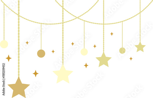 New Year Stars Hanging Decorative Element