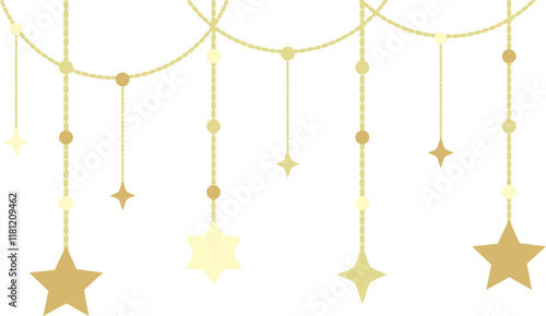 New Year Stars Hanging Decorative Element