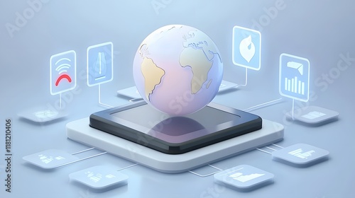 Wallpaper Mural Data visualization action global insights digital graphics modern technology environment interactive perspective Torontodigital.ca