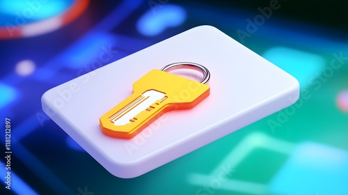 Wallpaper Mural Digital key concept virtual environment graphic design abstract background creative perspective for secure access Torontodigital.ca