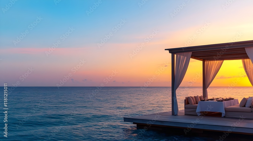 romantic sunset ocean dinner, maldives - luxury travel romantic sunset ocean dinner, maldives - luxury travel