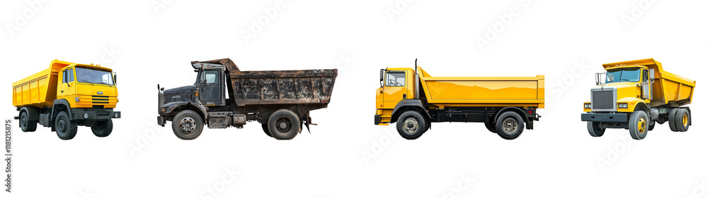 Garbage truck collection isolated on transparent background Garbage truck collection isolated on transparent background