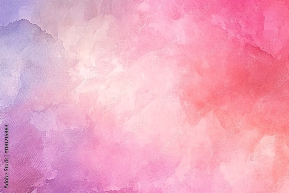 Obraz premium Abstract pink sky background and white clouds on pink canvas, Paint leaks and Watercolor background texture soft pink, Light pink abstract watercolor background with paper texture and stains,
