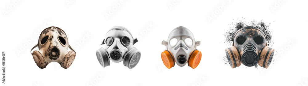 Dust masks collection isolated on transparent background Dust masks collection isolated on transparent background