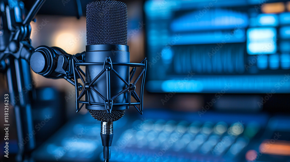 Studio Microphone Setup for Audio Recording