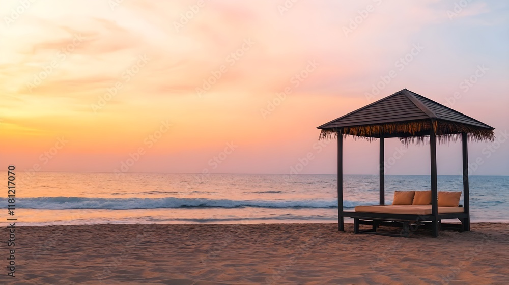 sunset beach cabana relaxation - warm color palettes sunset beach cabana relaxation - warm color palettes
